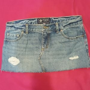 PINK JEAN MINI SKIRT